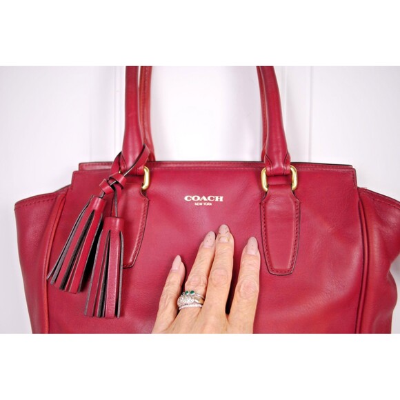 COACH Legacy Candace Carryall Tote Smooth Leather Red C1480-F24202 - Picture 13 of 13